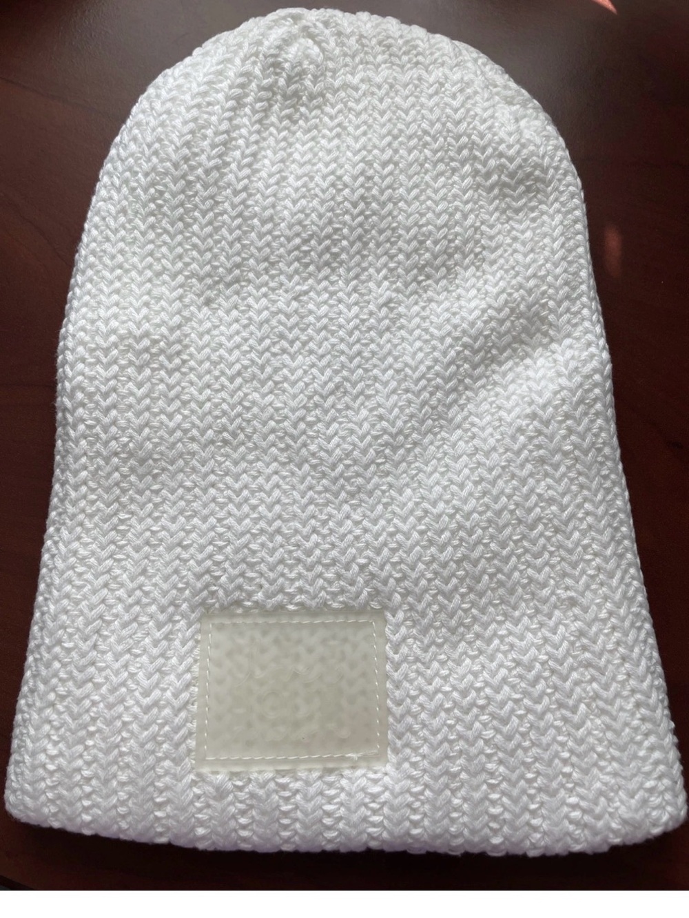 Love Your Melon White Knit Beanie Glow in dark patch, NEW, RARE